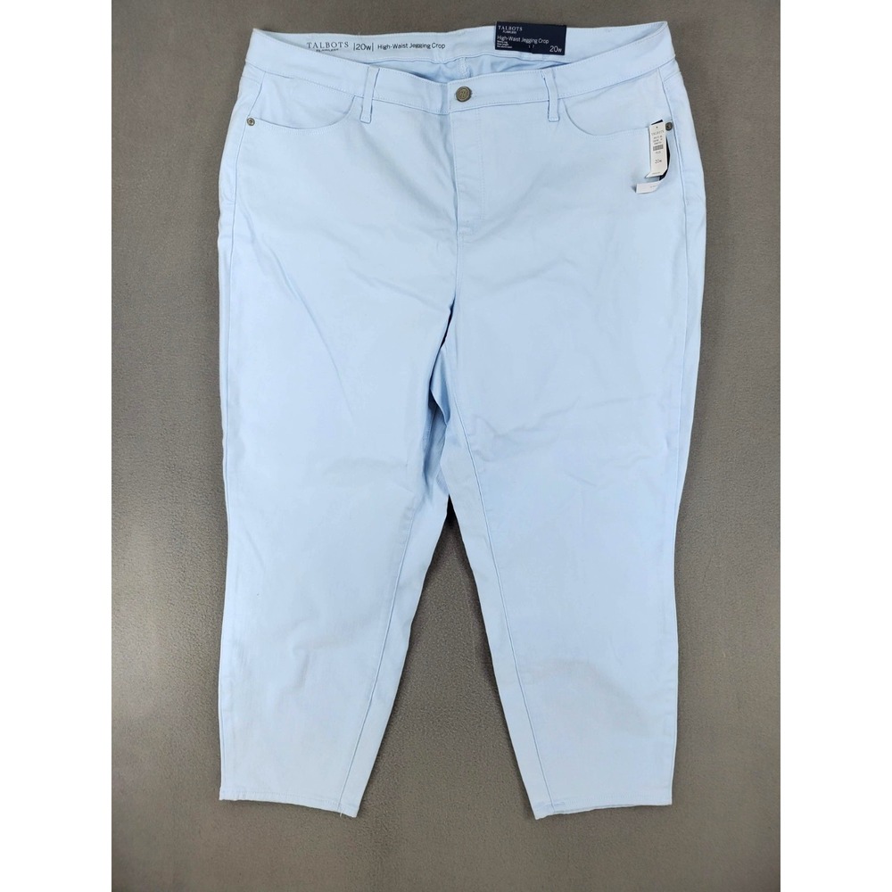 New Talbots Flawless‎ High Waist Jegging Crop Pants 20W Plus Jeans Light Blue